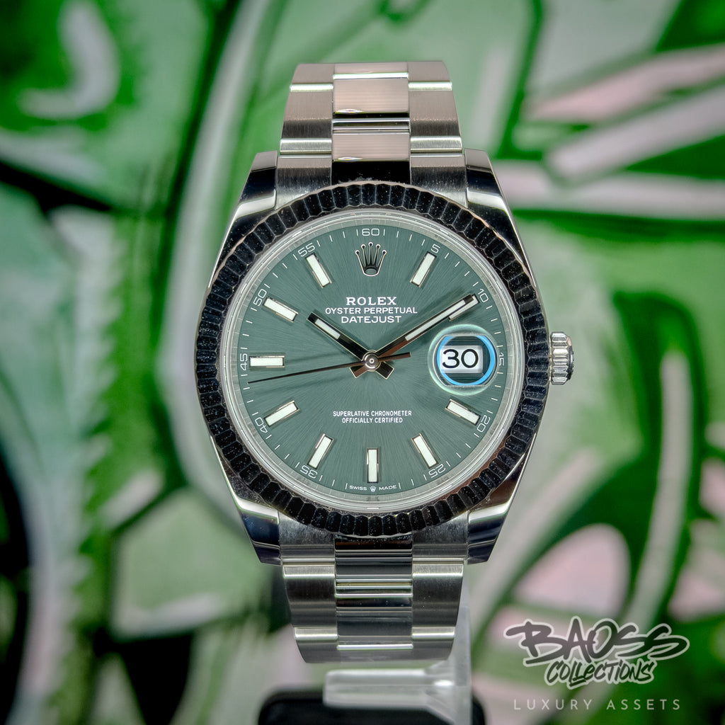 Rolex Datejust 41 Mint Green Fluted Oyster 126334
