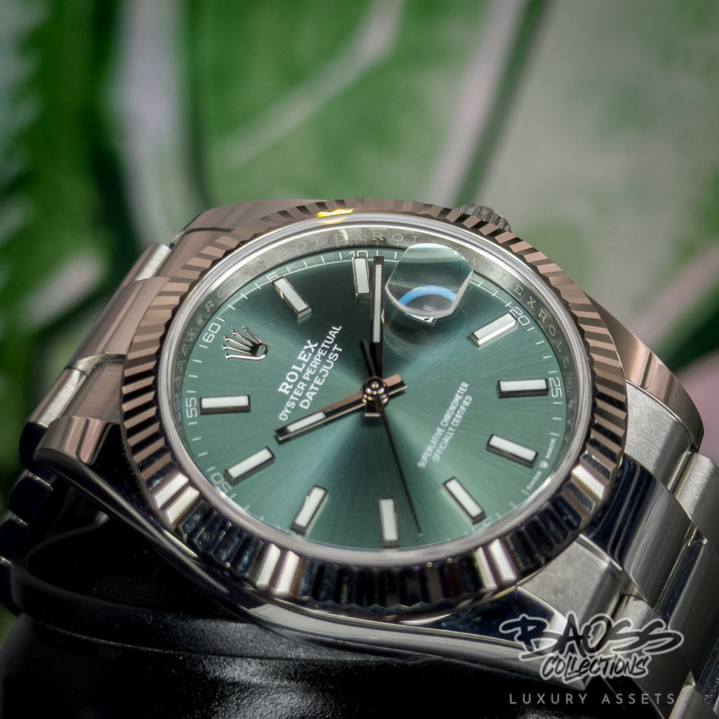 Rolex Datejust 41 Mint Green Fluted Oyster 126334