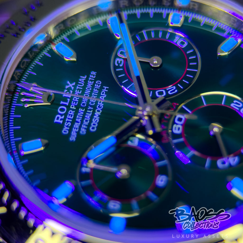 Rolex Cosmograph Daytona “John Mayer” Full Set — 18k Yellow Gold Green Dial
