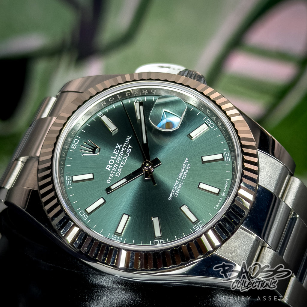 Rolex Datejust 41 Mint Green Fluted Oyster 126334