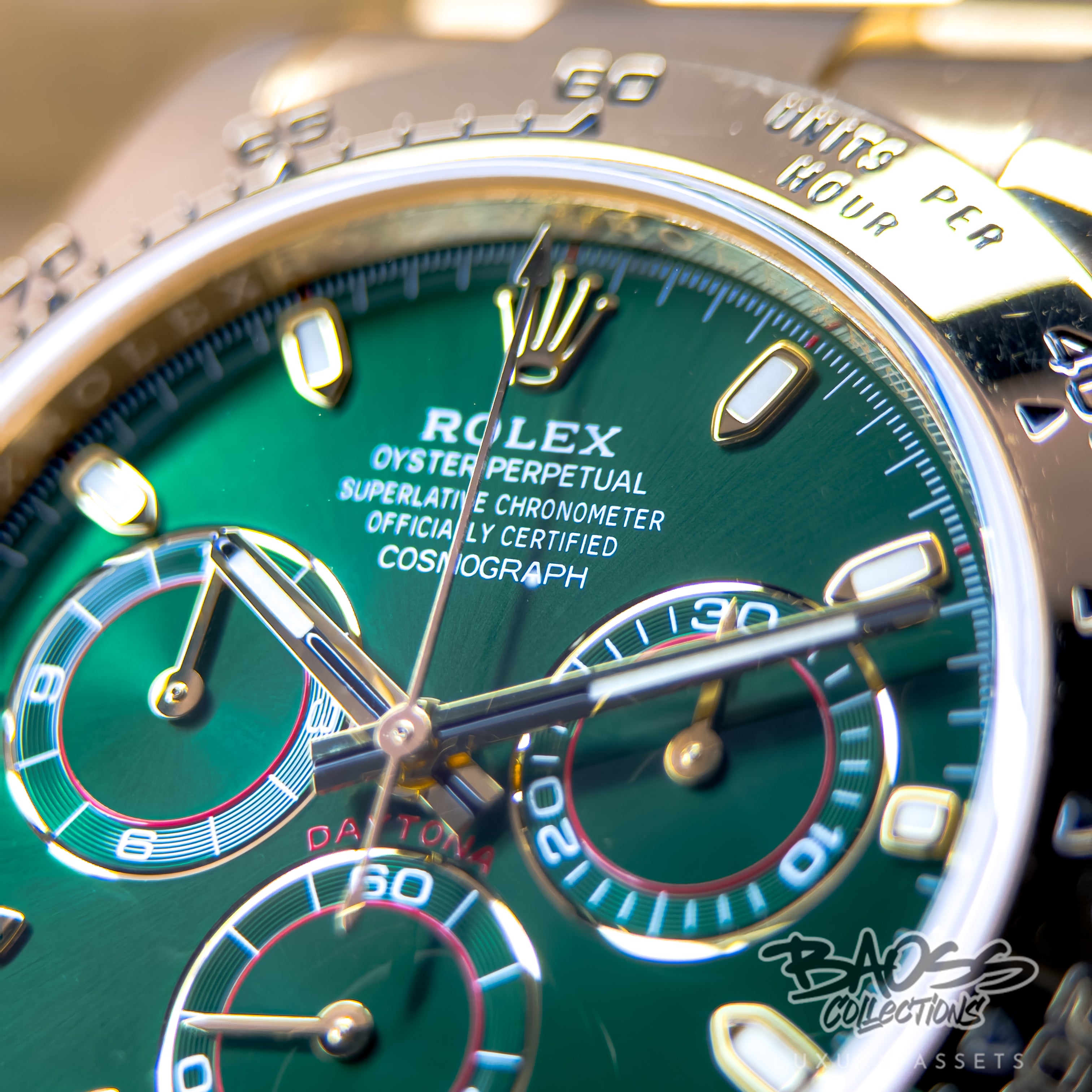 Rolex Cosmograph Daytona “John Mayer” Full Set — 18k Yellow Gold Green Dial