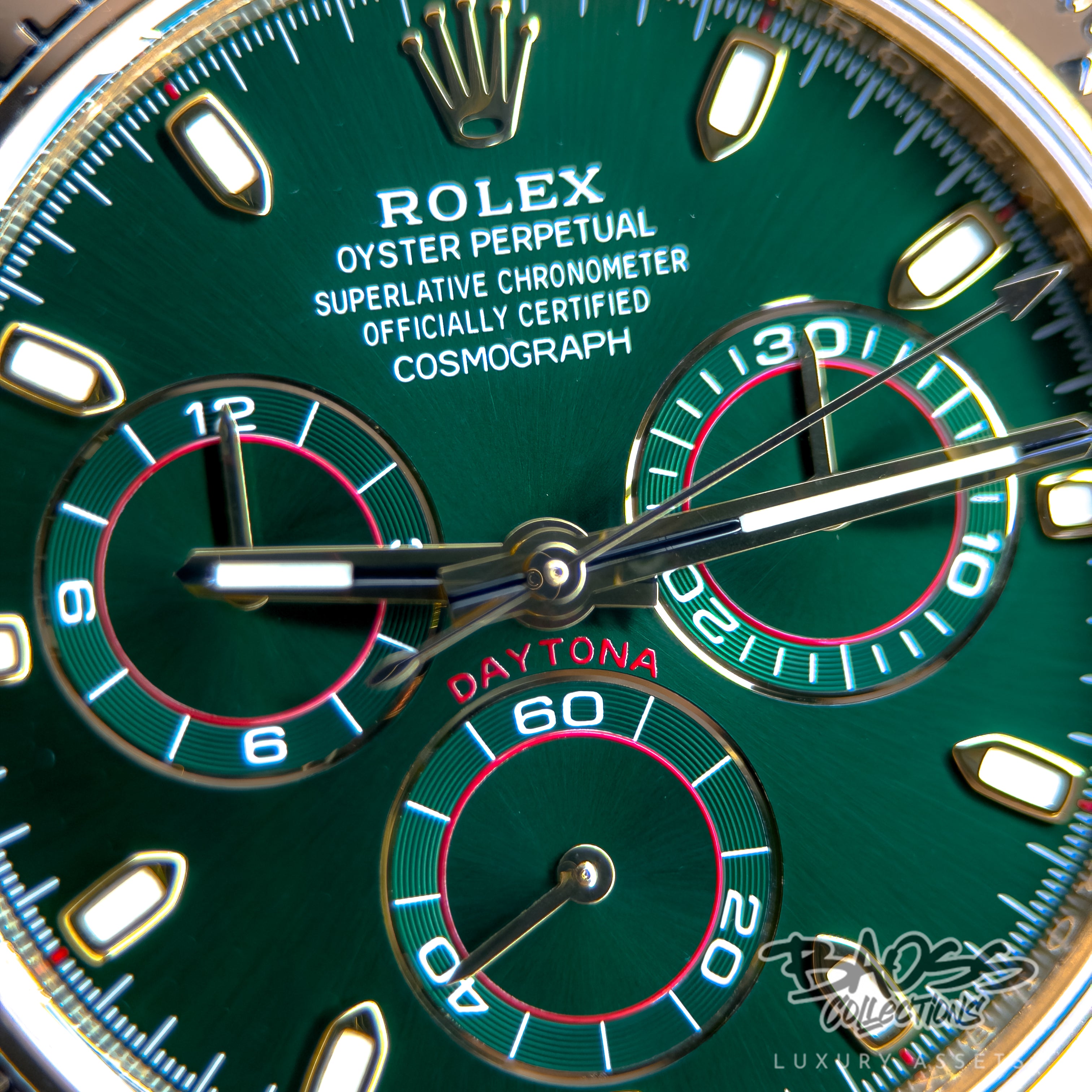 Rolex Cosmograph Daytona “John Mayer” Full Set — 18k Yellow Gold Green Dial